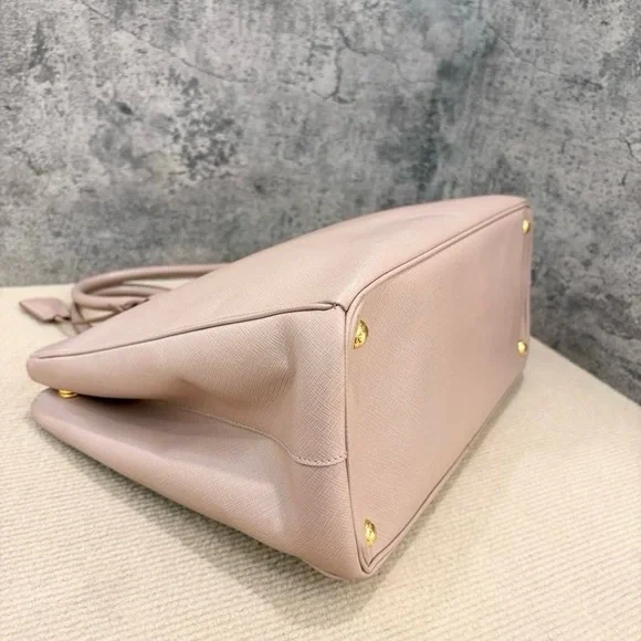 Prada Galleria Saffiano Calfskin (Dusty Pink) Large Leather Double Zip Tote - Picture 7 of 11